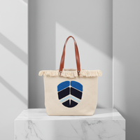Sac fourre-tout décontracté unisexe en toile beige avec doublure en polyester, grand sac de plage souple et spacieux
