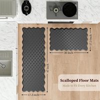 Tapis de cuisine à bords festonnés et gaufrés pour sol, lot de 2, tapis de cuisine en mousse rembourrés anti-fatigue, imperméables, antidérapants et confortables pour le maintien en position debout
