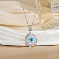 Serie de ojos clásicos Cadena de clavícula Circón y diseño creativo chapado en oro Accesorio que combina con todo para collar con colgante de aniversarios