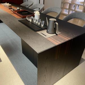 Modern Chinese Style Solid Wood Tea <b>Table</b> Rectangle Conference <b>Table</b> With Induction Cooker Support Durable Mortise And Tenon - Product Image 4