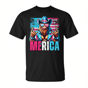 Camiseta Sasquatch Merica 4th Of July con bandera americana y estilo vaquero - Product Image 2