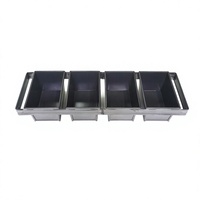 Moule à pain rectangulaire empilable en acier aluminisé antiadhésif pour 4 pains, écologique, compatible four