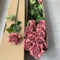 B-1104 Fleurs Super Star, roses artificielles faites à la main, toucher réel, branche unique, longue tige, style moderne, décoration de mariage, vente en gros