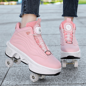 Roller Shoes Double Row Wheels EVA Material Flashing Feature For Kids And Students - Product Image 4