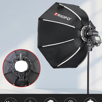 TRIOPO Boîte à lumière pliable KX 55cm 65cm 90cm 120cm, parapluie octogonal portable avec grille en nid d'abeille pour flash de studio
