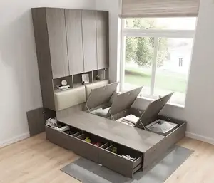 Modern Minimalist Bedroom Furniture Folding Sofa Metal Double Bunk Bed