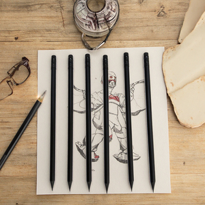 Factory Custom Black Wooden HB 2B <strong>Pencils</strong> With Eraser High Quality 7.5'' Round Black Plain <strong>Pencils</strong> In Bulk - Product Image 5