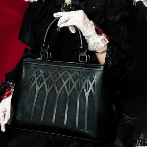 Borsa Gotica con Design dell'Albero della Vita |   Borsa tote in stile Dark Fantasy Asgard con cerniera |   Pronta Consegna e Personalizzazione OEM - Product Image 1