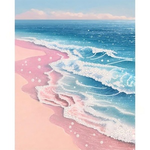 Kit de Peinture Diamant 5D Personnalisé Thème Océan et Plage, Kit de Peinture Perles DIY pour Adultes, Décoration Murale Salon, Marque Privée - Product Image 4