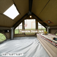 Grande tente de camping gonflable portable Oxford imperméable pour famille avec pompe à air, installation facile, protection UV, conception à une chambre