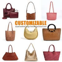 Sac fourre-tout en cuir véritable à carreaux tissés, deux poignées, ouverture supérieure, sac de voyage portable, matériau durable, style européen tendance