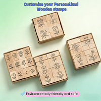 Tampon encreur en bois avec logo, manche en bois, pour loisirs créatifs, scrapbooking et fournitures de fabrication de cartes