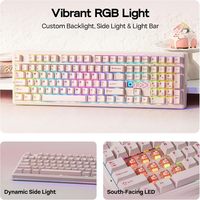 Clavier mécanique de jeu AULA F108 Pro V2 Esports, tri-mode USB 2.4Ghz sans fil, disposition 100%, touches RGB rétroéclairées, hot-swap, PC