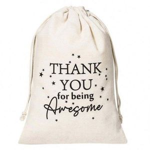 Recyclable Custom Gift Packaging <b>Bag</b> Eco Friendly Cotton Linen Drawstring Cosmetic <b>Bag</b> - Product Image 5