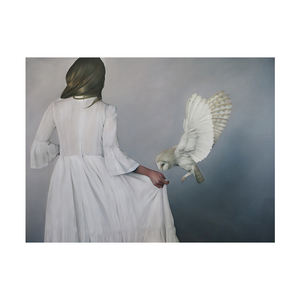 Ragazza e uccello vendita calda Wall Art Home Decor foto immagine stampa su tela pittura su tela con cornice interna - Product Image 6