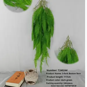 Lot de 50 plantes artificielles de fougère, feuilles de fougère persane à suspendre, accessoires de décoration murale intérieure pour mariage et bar, vert - Product Image 4
