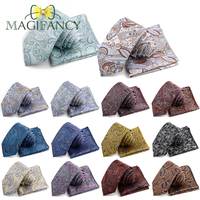 Ensemble cravate et pochette de costume 2 pièces pour homme, motif cachemire, luxe, bleu, marron, gris, pour mariage, cadeau pour homme, cravate de créateur de mode pour affaires et soirées