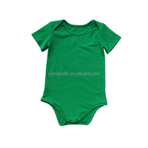 Unisex Verão Casual <span class=keywords><strong>Romper</strong></span> Customizável Bebê Algodão Macio para Onesies com Cor Sólida O-pescoço Manga Curta e Botão Atacado - Product Image 4