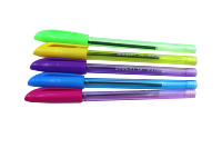 SHIRLEYYA école utiliser stylo à bille en plastique 0.7mm écriture lisse Logo personnalisé stylo à bille multi couleur bureau vente chaude bleu 0.7 Mm