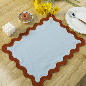 Manteles Individuales de Algodón con Bordado de Cóctel, Borde Festoneado, Estilo Clásico, Servilletas para Bodas, Servilletas de Tela - Product Image 1