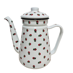 Bouilloire en émail, bouilloire à café rouge et <span class=keywords><strong>rose</strong></span>, théière pour <span class=keywords><strong>eau</strong></span>, vente en gros, 1.2l, offre spéciale - Product Image 1