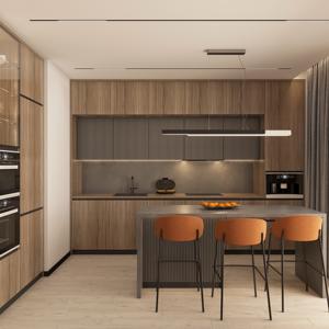 חם מכירה מודולרי מותאם אישית ארונות מטבח מלמין לוח באיכות גבוהה מטבח מלא ערכות דירה להשתמש בעיצוב מודרני cbmart - Product Image 3