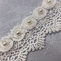 Pita Renda Mutiara Berbahan Dasar Air, Bordir Bunga 3D, untuk Pakaian Cheongsam, Kerajinan DIY, dan Aksesoris, Pasokan Pabrik