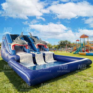 Commercial <b>Inflatable</b> Bouncer Slide Wet and Dry Water With Shark Double <b>Inflatable</b> Water Slide <b>Inflatable</b> Jungle Obstacle Course - Product Image 2