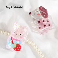 Pinces à cheveux créatives en forme d'ours et de lapin, marque privée OEM, pinces à griffes en acrylique 3D, accessoires pour cheveux pour femmes et filles