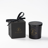 Pot en Verre Cylindrique de Luxe Vide pour Bougies 6oz 8oz 10oz, Boîtes d'Emballage Métalliques Imprimées pour Bougeoirs
