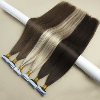 Salon comme bande dans l'extension de cheveux 100% cheveux humains 4*0.8 cheveux bruts longue dernière bande dans les extensions humaines