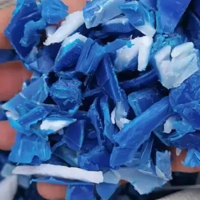 חומר גלם פלסטיק HDPE גרגירים בתולי פוליאתילן חלקיקי פלסטיק HDPE כחול תוף גרוטאות טחינה מחדש