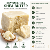 Beurre de karité brut non raffiné en vrac, 100% pur naturel, pressé à froid, qualité cosmétique pour la fabrication de savon et de lotion (Butyrospermum Parkii)