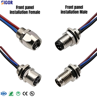 Arnés de Cableado Personalizado M12 de Cobre para Montaje en Panel con Soporte FPC, Clasificación 10A para Equipos de Control PLC y Sensores de Automatización Industrial