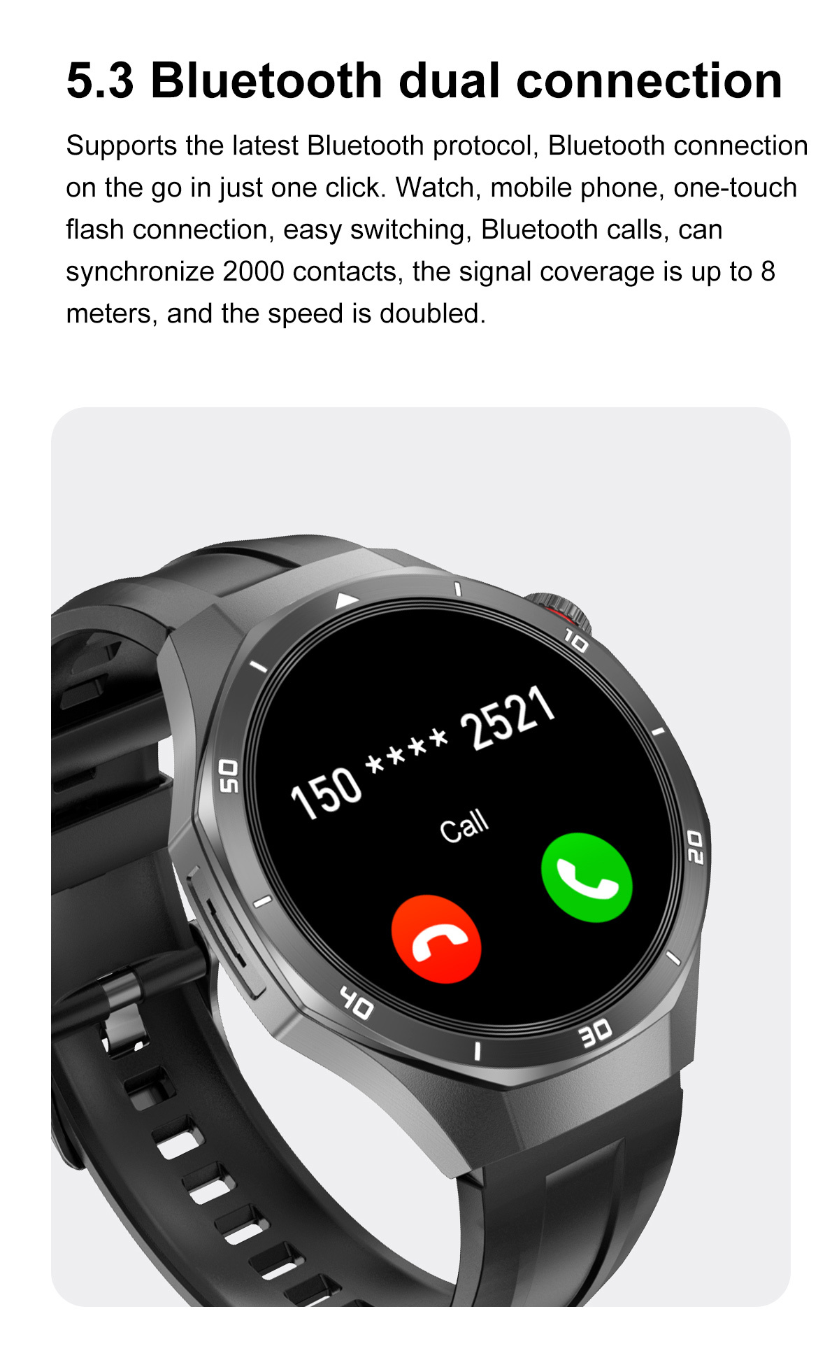Smart Watch DT5 Pro - 1.45 Inch Screen with 3D Stereo Vision