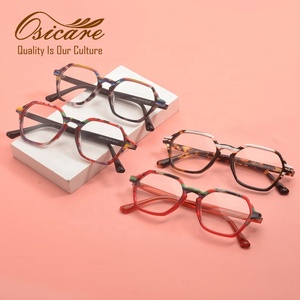 Gafas de Marca Roja de Alta Calidad, Hechas a Mano, Estilo Acetato, Montura Cuadrada, Gafas Ópticas Retro Vintage para <span class=keywords><strong>Mujer</strong></span> - Product Image 1