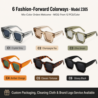 Lunettes de soleil carrées en acétate Y2K, monture épaisse rétro, protection UV400, unisexe, hommes femmes, lunettes de mode, OEM ODM, vente en gros