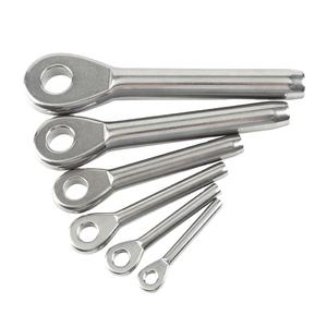 ステンレス鋼316マリングレードワイヤーロープスウェージアイターミナル1/8 3/8 4mm 6mmボート船ヨットカヌーカヤック用 - Product Image 1