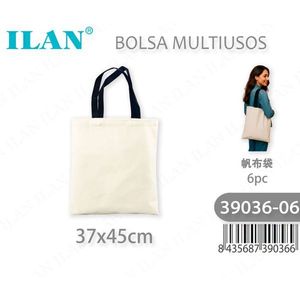 Borsa in tela multiuso Ilan 37x45cm con manici neri per uso quotidiano - Product Image 3