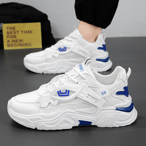 Autumn Men's Lace-up Breathable White Trendy Versatile <b>Height</b>-<b>Increasing</b> Sneakers Casual Running Dad <b>Shoes</b> - Product Image 4