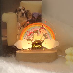 Lampe de nuit pour enfants Livraison directe Cadeau personnalisé pour bébé Nouveau-né Lumière animale UV Acrylique Led Clair Décor Cadeau d'anniversaire Lumière de chambre Lampe de nuit pour enfants - Product Image 2