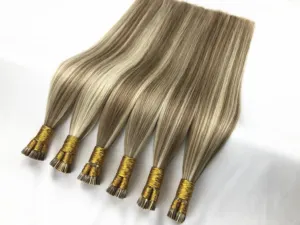 I Tip Extension Wholesale Double Drawn 100% Remy Raw Itip Extension Hair Blonde Virgin I Tip Hair Extensions Human Hair