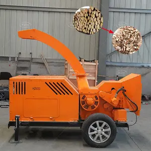 China Bosbouw Mobiele Dieselmotor Houtversnipperaar Shredder Tak Hout Chip Crusher Machine Te Koop