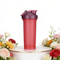 Bouteilles de shaker portables en plastique transparent personnalisables avec logo pour protéines en poudre et entraînement sportif, avec boule mélangeuse – Vente en gros
