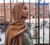 Moda dobra ridge algodão viscose cachecol hijab xales lenço para as mulheres de algodão plissado