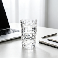 Ensemble de verres à eau texturés transparents empilables pour eau, jus, café et autres boissons