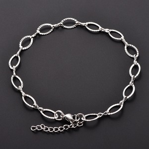 Pulsera Figaro Geométrica de Acero Inoxidable, Cadena de Mano Ovalada para Mujer y Hombre, Brazalete de Rombo, Tobillera, Joyería Metálica, Regalo - Product Image 3