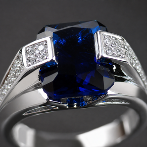 Anello dal Design Elegante di Colore Blu per Donne - Product Image 5