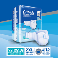 Attends Bariatric Brief Ultimate Absorbency 2XL 63"-70" Inkontinenzschutz Erwachsenenwindeln für Männer und Frauen