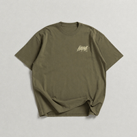 Camiseta de Manga Corta Extra Grande Personalizada con Impresión de Logotipo en la Espalda, Estilo Urbano Premium